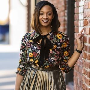 Zara floral blouse size medium